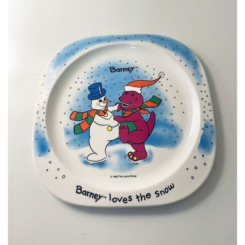 Vintage Barney Dinosaur Melamine Plate 1993 Great‎ Condition